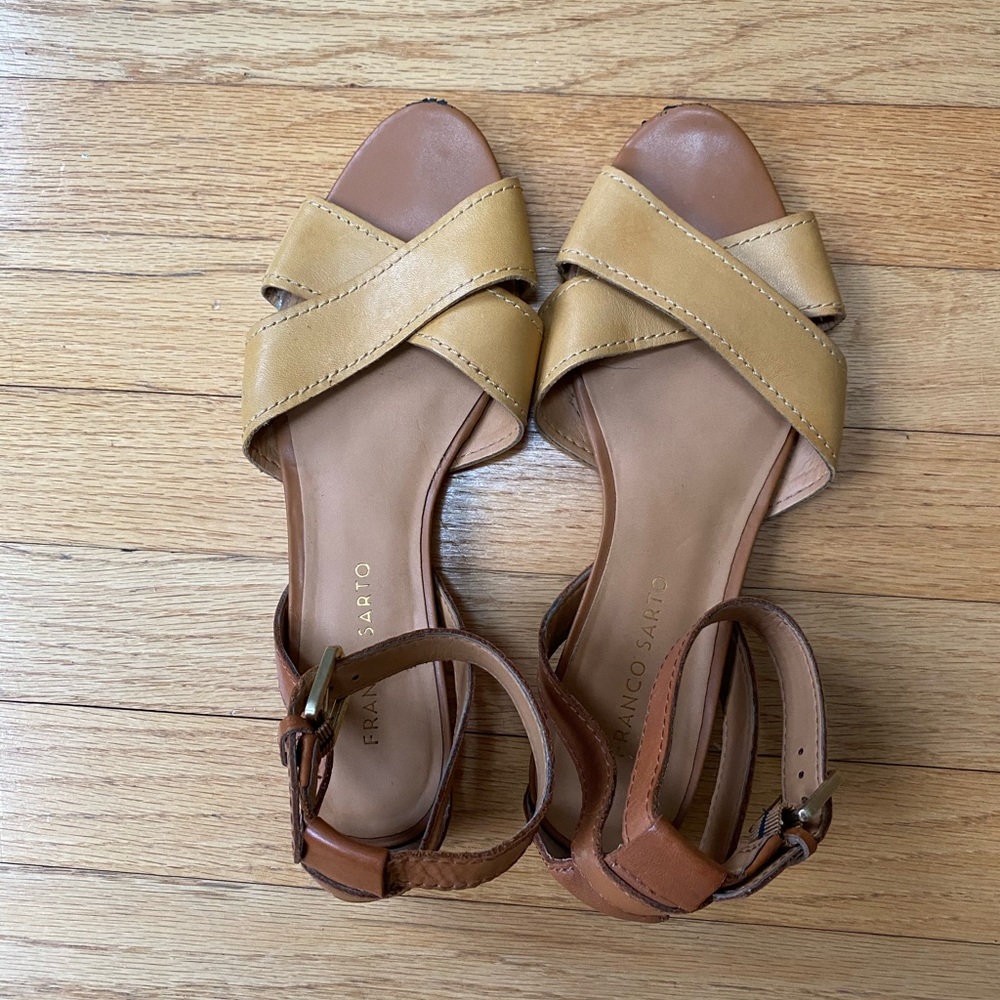 Franco Santo leather straps flat sandals 8
